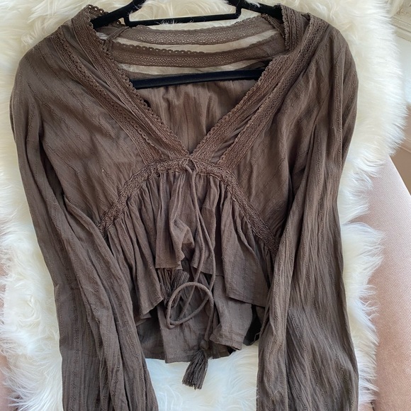 Free People Oberoi V Neck Crop Blouse - Picture 4 of 8